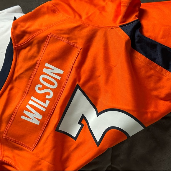 NEW Denver Broncos Russel Wilson #3 Orange Game Jersey Small - Picture 3 of 4